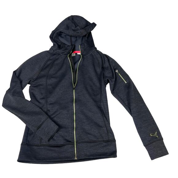 Puma PWR Warm Hoodie Full‎ Zip Long Sleeve Casual Jacket Gray Women's Small - Picture 1 of 8